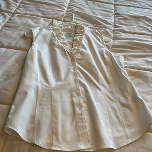 White sleeveless Brooks Brothers blouse size 10
